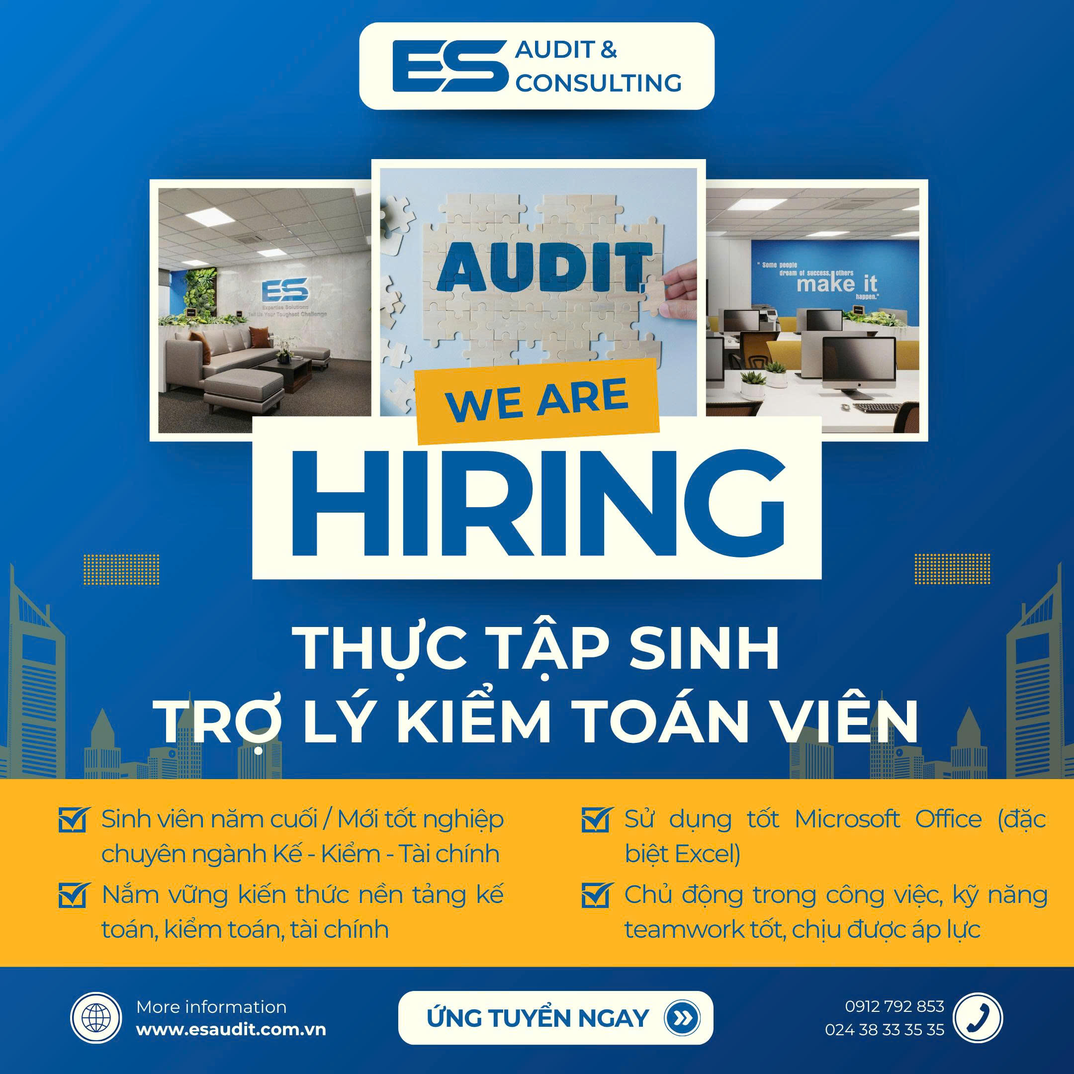 Thông báo tuyển dụng thực tập sinh trợ lý kiểm toán năm 2025 – 2026