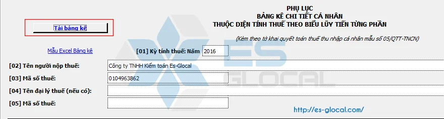 Cách tải bảng kê lên phần mềm HTKK 