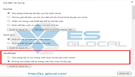 Hướng dẫn tắt javascript trên Chrome, Firefox, IE, Safari mới nhất