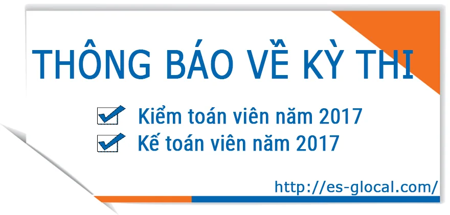 Thông báo về kỳ thi kiểm toán viên năm 2017