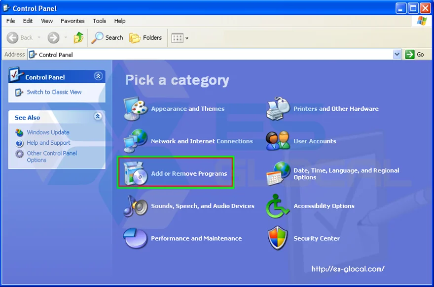 Control Panel Windows XP