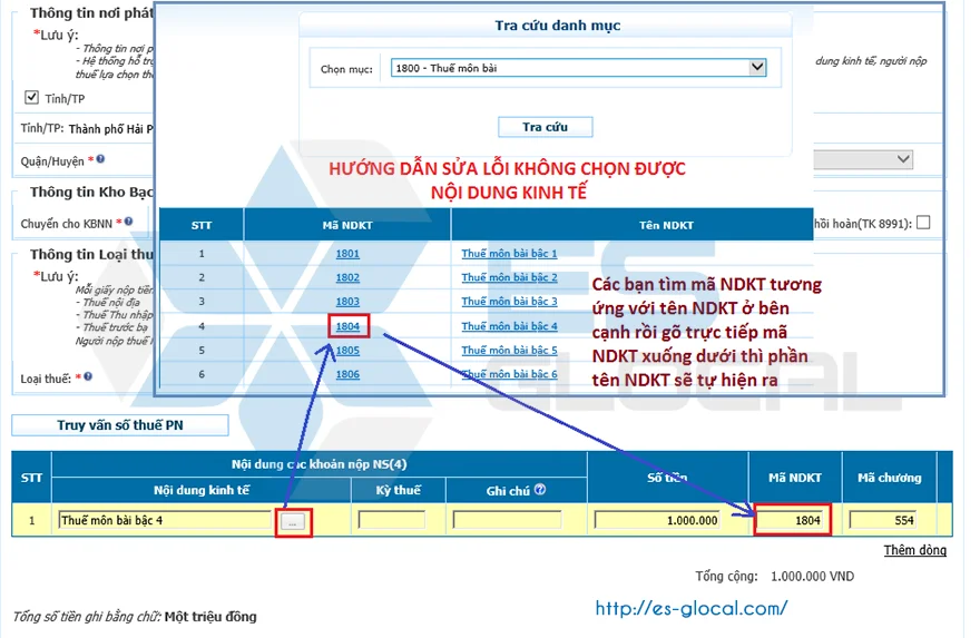 Sửa lỗi không chọn được nội dung kinh tế 