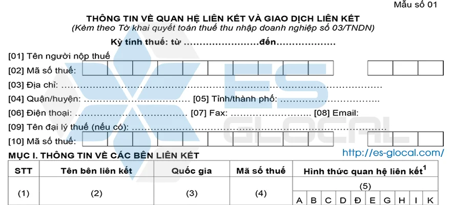 Mẫu số 01 kèm theo Nghị định 20 năm 2017