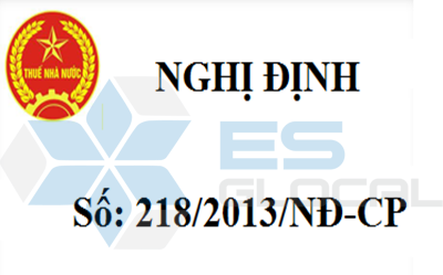 Nghị định 218/2013/NĐ-CP hướng dẫn thi hành Luật thuế thu nhập doanh nghiệp