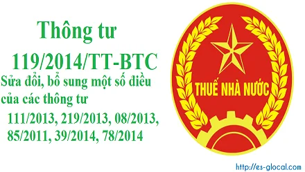 Thông tư 119/2014/TT-BTC ngày 25/08/2014