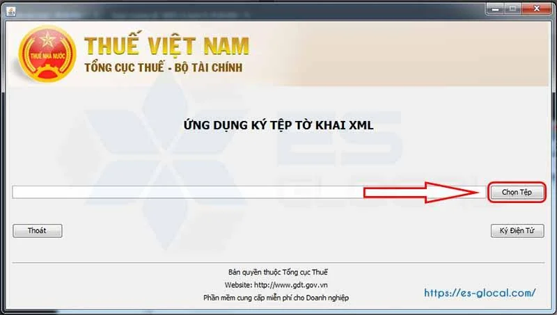 Chọn tệp ký offine xml