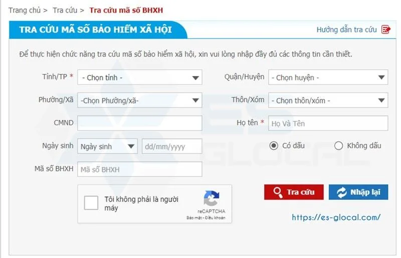 Công tra cứu số sổ bảo hiểm xã hội online