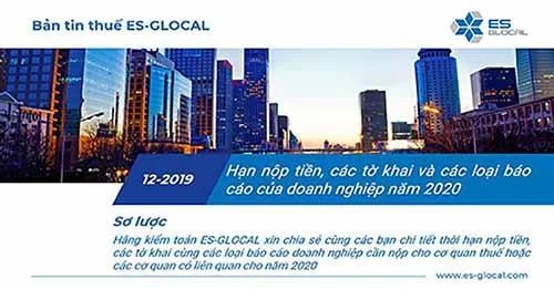 Lịch nộp các tờ khai thuế, tiền thuế phải nộp năm 2020