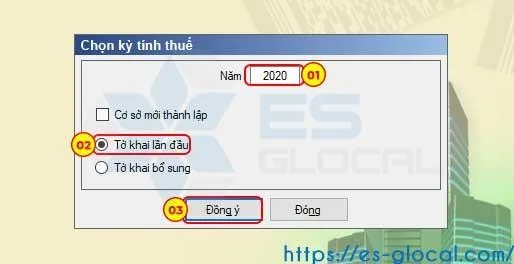 Chọn kỳ kê khai thuế môn bài