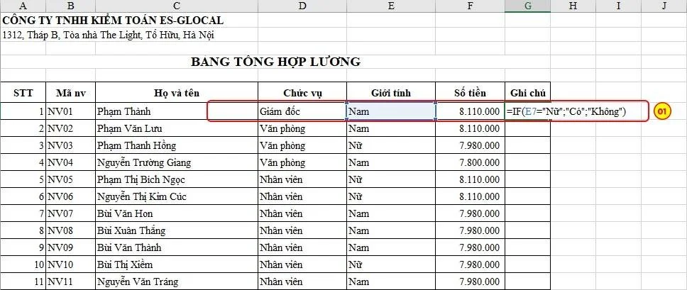 Cách sử dụng hàm if