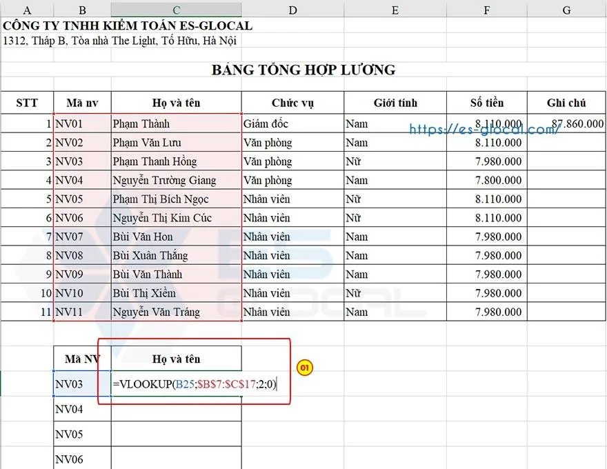 cách sử dụng hàm vlookup