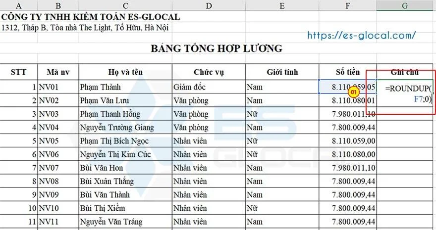 cách tính hàm round