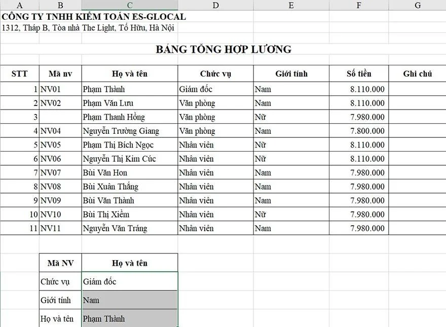 hàm vlookup excel