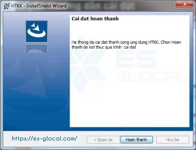 Hoàn thành quá trình cài đặt hTKK 4.4.9