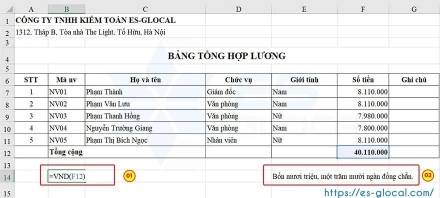 Công thức đọc số thành chữ