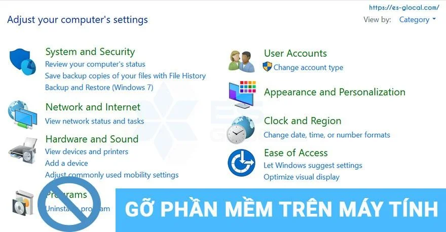 Gỡ cài đặt phần mềm trên máy tính