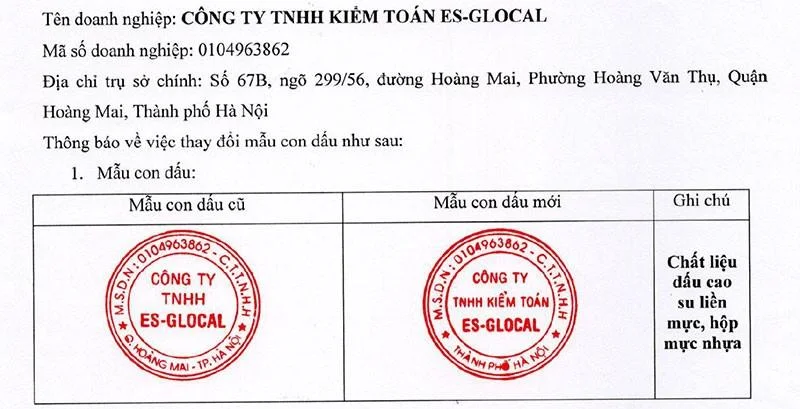 mẫu dấu công ty Kiểm toán ES