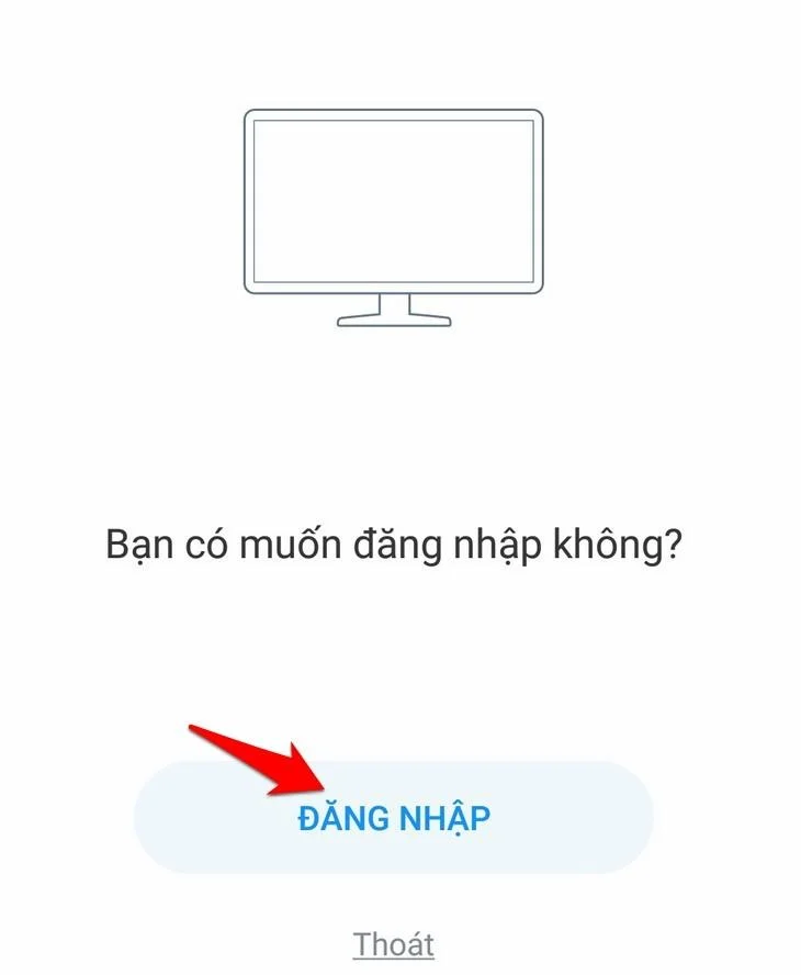 Chọn đăng nhập ở thiết bị để đăng nhập tài khoản zalo trên pc