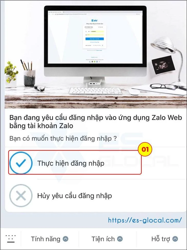 Thực hiện đăng nhập zalo trên web không cần dùng mật khẩu