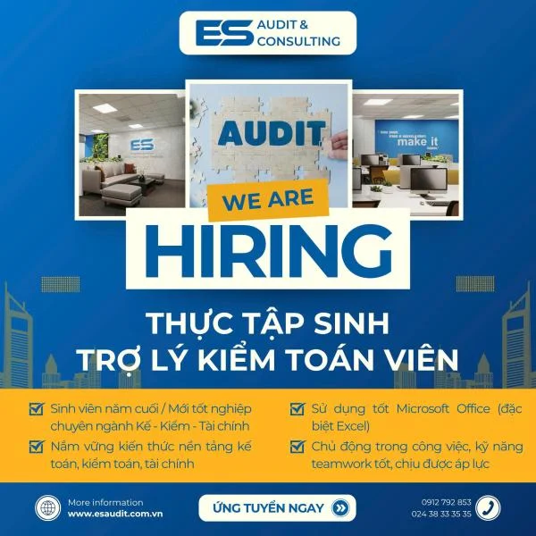 Thông báo tuyển dụng thực tập sinh trợ lý kiểm toán năm 2025 – 2026