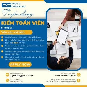 H&Atilde;NG KIỂM TO&Aacute;N ES -  TH&Ocirc;NG B&Aacute;O TUYỂN DỤNG KIỂM TO&Aacute;N VI&Ecirc;N